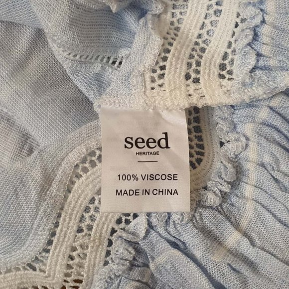 SEED HERITAGE Check Trim Frill Top Blouse - Picture 9 of 12